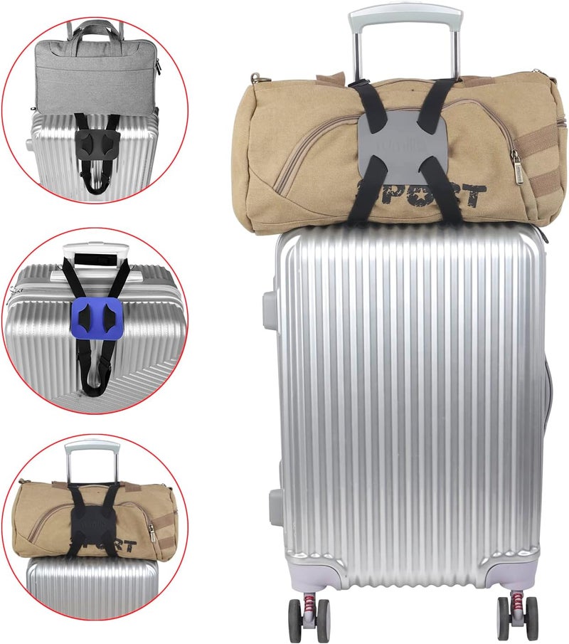 RUMILLA Bag Bungee for Luggage，Luggage Straps Bag Bungees for Add a Bag Easy to Travel Suitcase Elastic Strap Belt（Easy Version Grey - Image 4